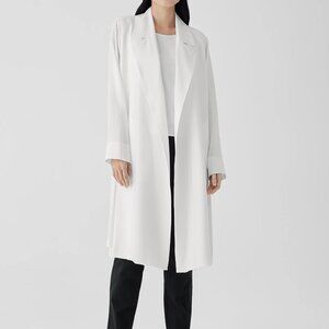 NWT Eileen Fisher Silk Georgette Crepe Trench Coat, Size PL